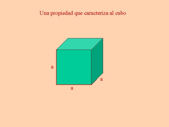 Una propiedad que caracteriza al cubo a a a 