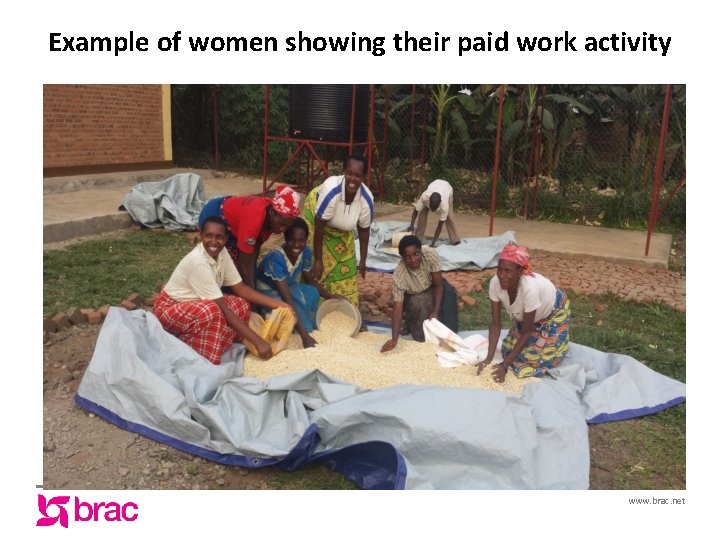 Example of women showing their paid work activity www. brac. net 