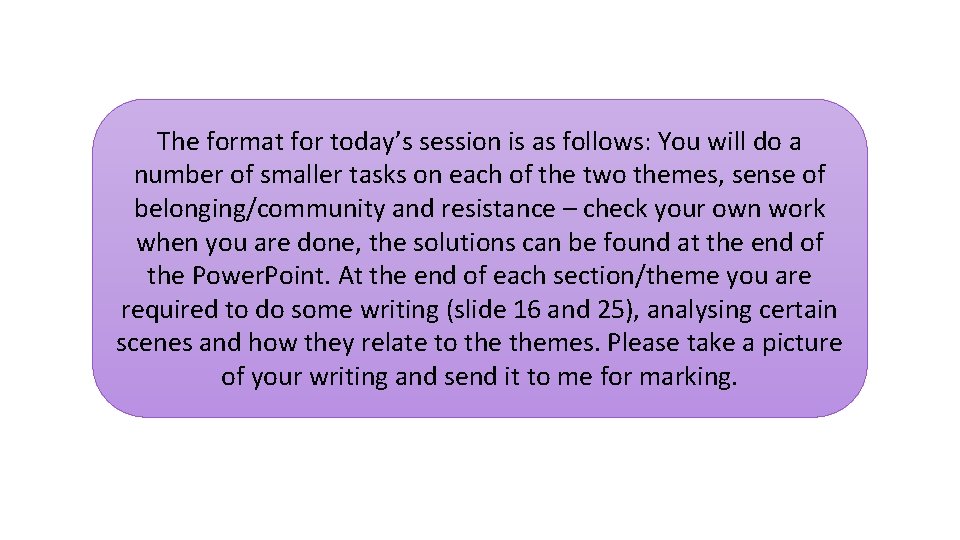 The format for today’s session is as follows: You will do a number of