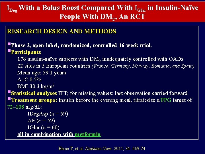 IDeg With a Bolus Boost Compared With IGlar in Insulin-Naïve People With DM 2,