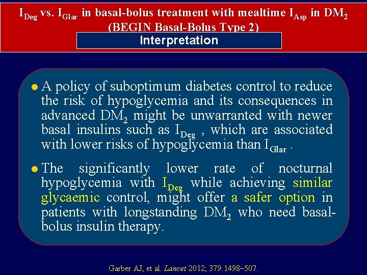 IDeg vs. IGlar in basal-bolus treatment with mealtime IAsp in DM 2 (BEGIN Basal-Bolus