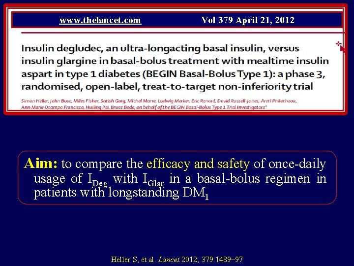 www. thelancet. com Vol 379 April 21, 2012 Aim: to compare the efficacy and