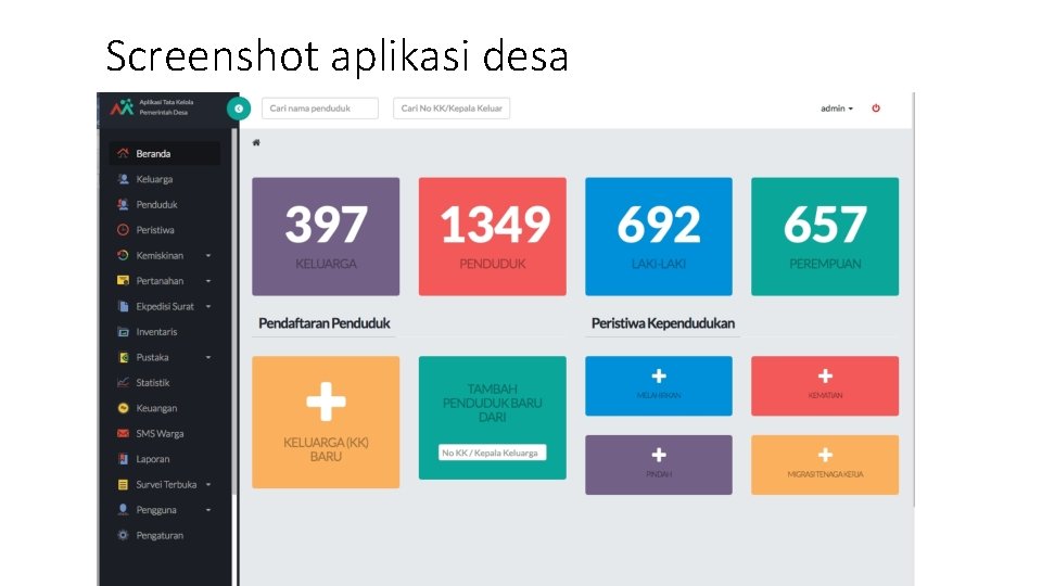 Screenshot aplikasi desa 