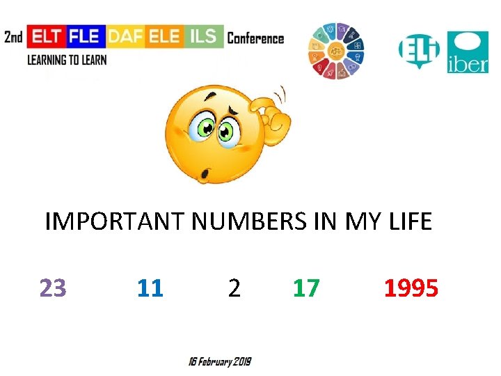 IMPORTANT NUMBERS IN MY LIFE 23 11 2 17 1995 