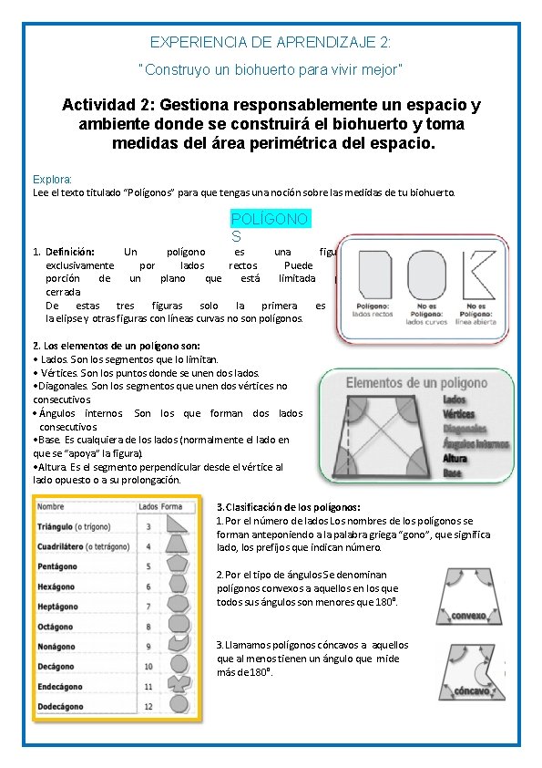 EXPERIENCIA DE APRENDIZAJE 2: “Construyo un biohuerto para vivir mejor” Actividad 2: Gestiona responsablemente