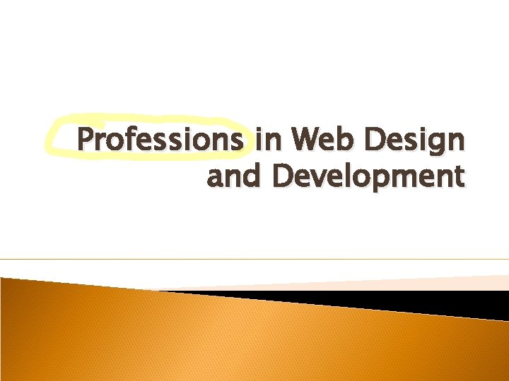 Professions in Web Design and Development 