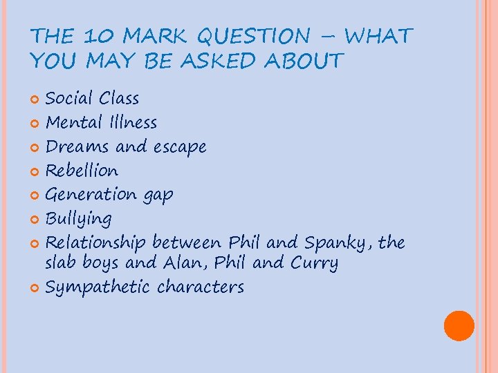 THE 10 MARK QUESTION – WHAT YOU MAY BE ASKED ABOUT Social Class Mental