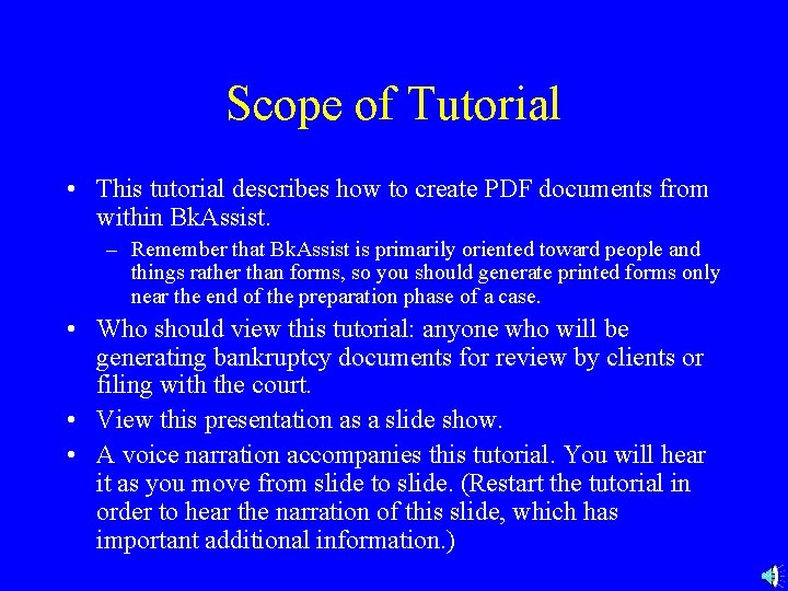 Scope of Tutorial • This tutorial describes how to create PDF documents from within