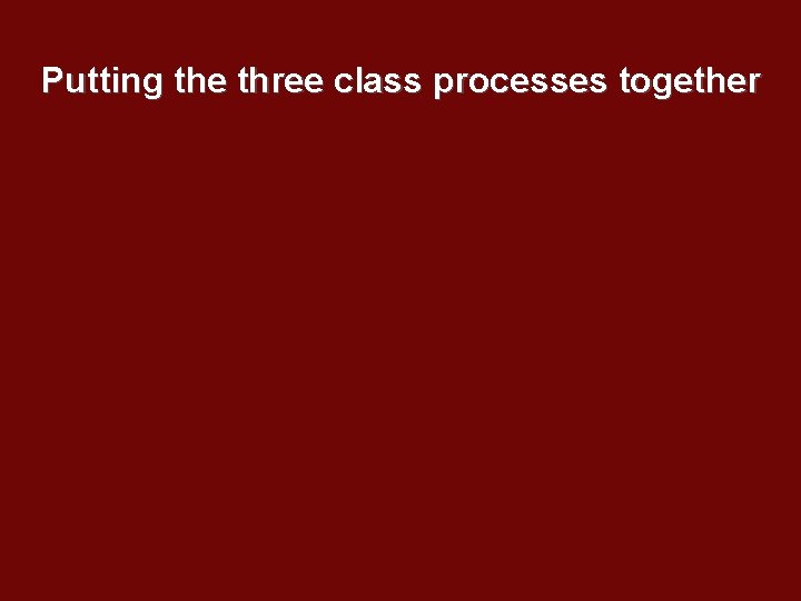 Putting the three class processes together 1. The exploitation/domination approach identifies the fundamental class