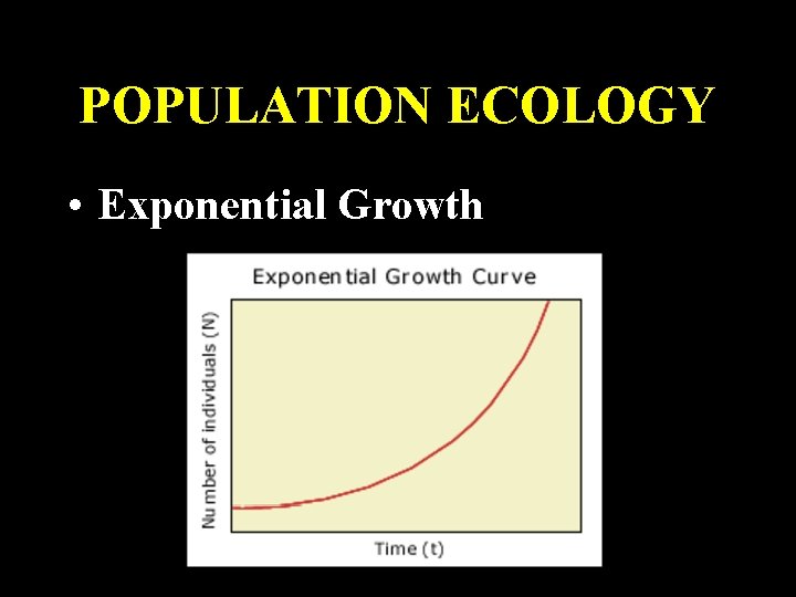 POPULATION ECOLOGY • Exponential Growth 