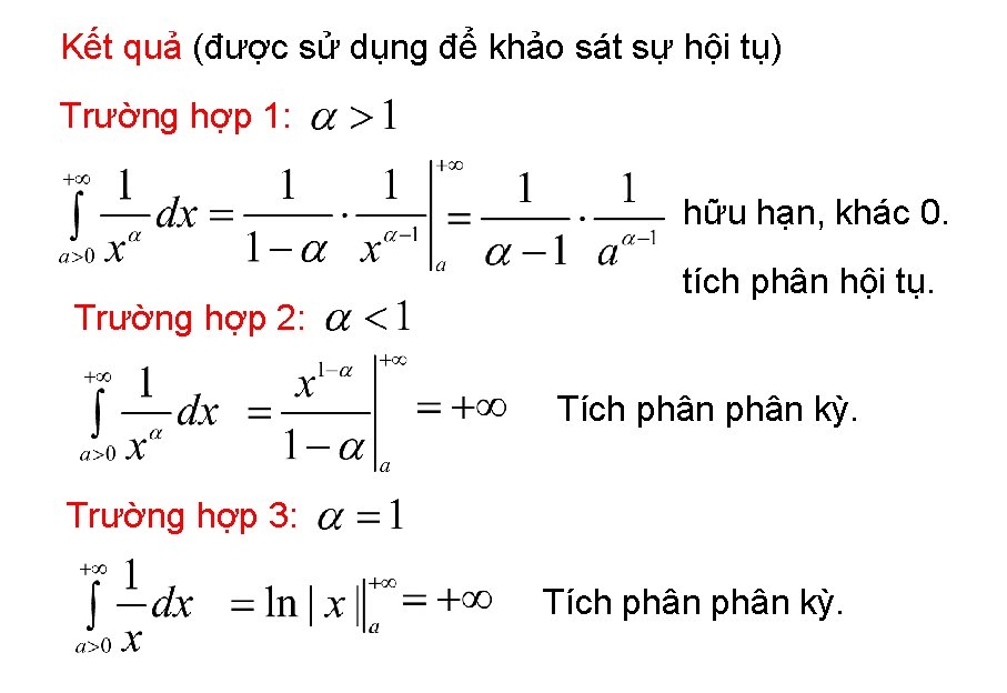 Kết quả (được sử dụng để khảo sát sự hội tụ) Trường hợp 1: