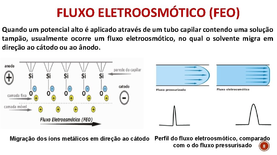 FLUXO ELETROOSMÓTICO (FEO) Quando um potencial alto é aplicado através de um tubo capilar