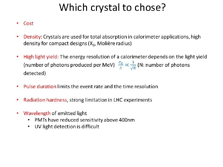 Which crystal to chose? 