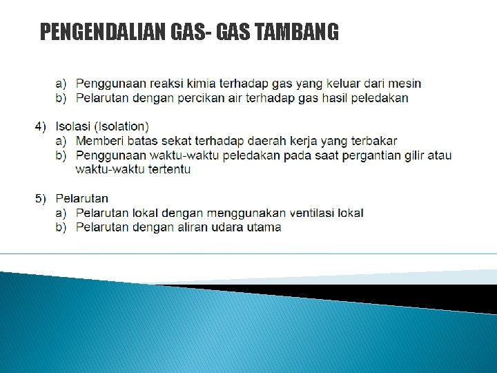 PENGENDALIAN GAS- GAS TAMBANG 