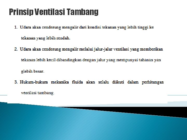Prinsip Ventilasi Tambang 