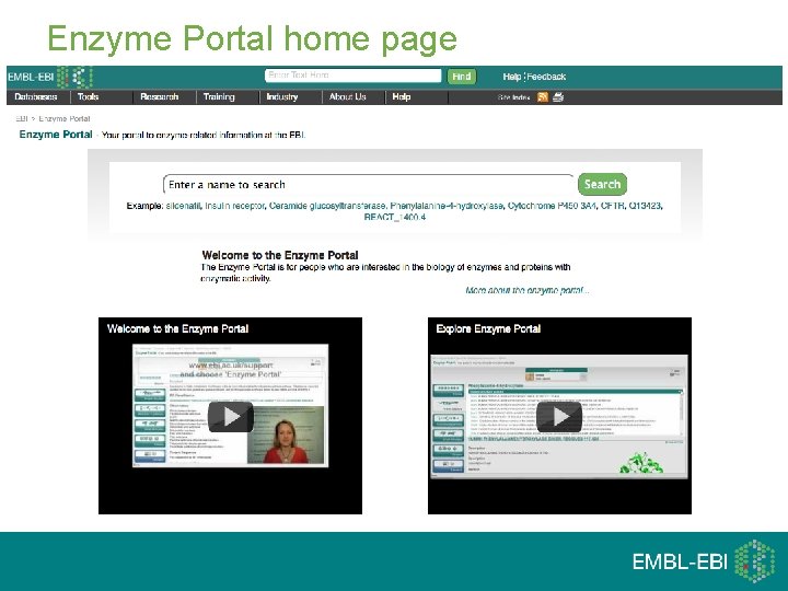 Enzyme Portal home page 