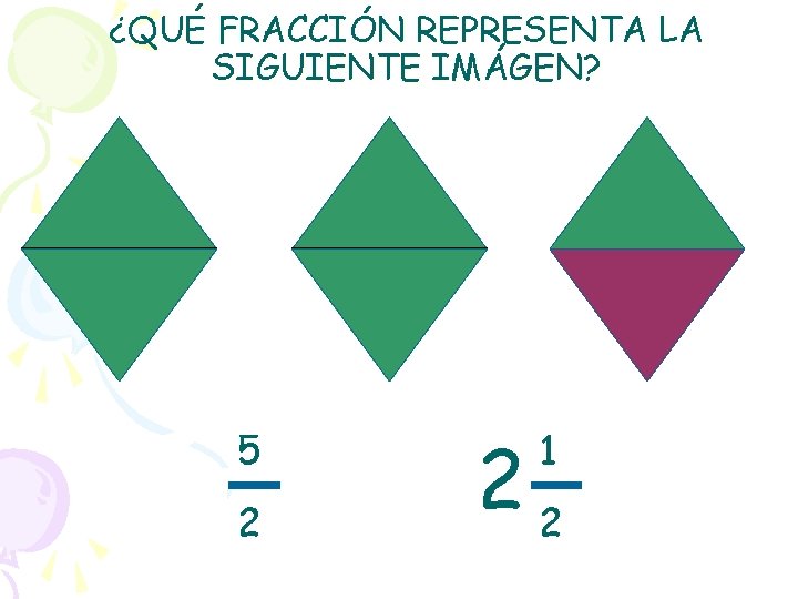 ¿QUÉ FRACCIÓN REPRESENTA LA SIGUIENTE IMÁGEN? 5 2 1 22 