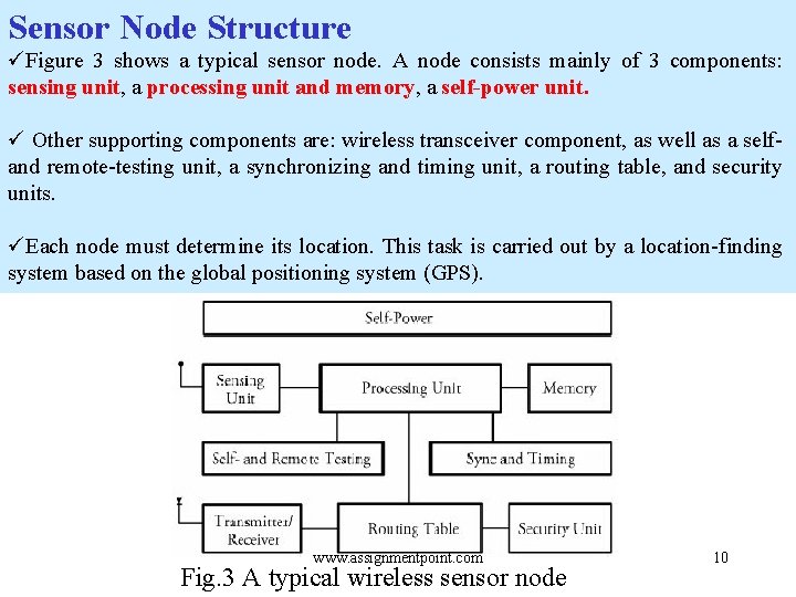 Sensor Node Structure üFigure 3 shows a typical sensor node. A node consists mainly