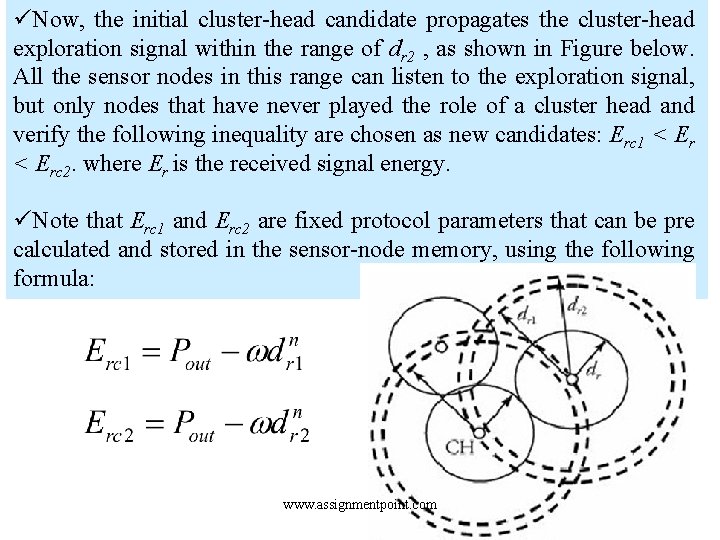 üNow, the initial cluster-head candidate propagates the cluster-head exploration signal within the range of