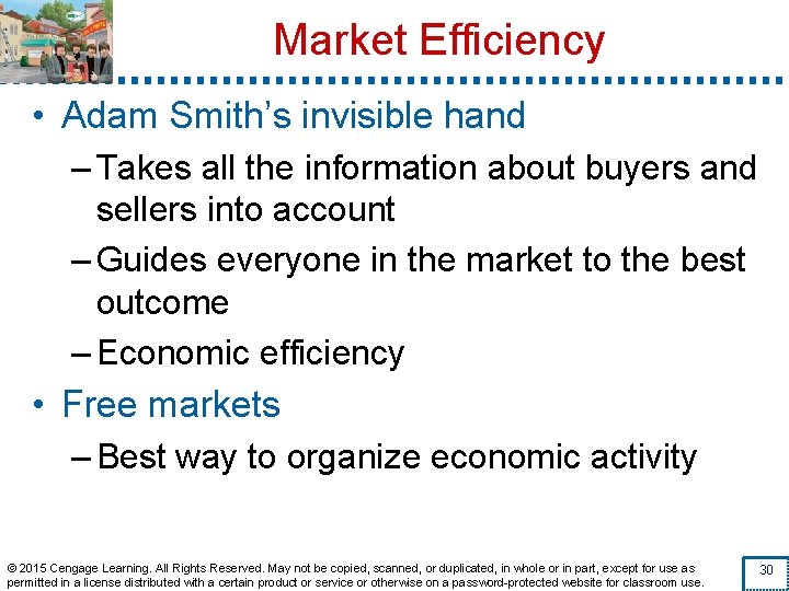 Market Efficiency • Adam Smith’s invisible hand – Takes all the information about buyers