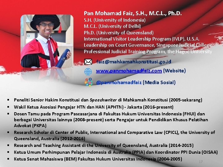 Pan Mohamad Faiz, S. H. , M. C. L. , Ph. D. S. H.