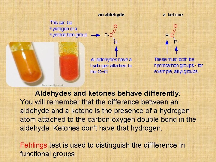 Aldehydes and ketones behave differently. You will remember that the difference between an aldehyde