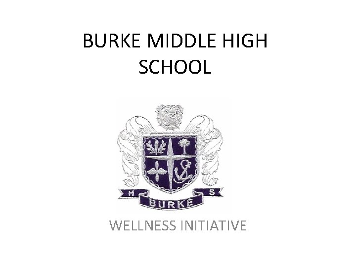 BURKE MIDDLE HIGH SCHOOL WELLNESS INITIATIVE 