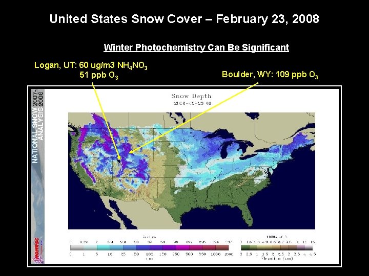United States Snow Cover – February 23, 2008 Winter Photochemistry Can Be Significant Logan,