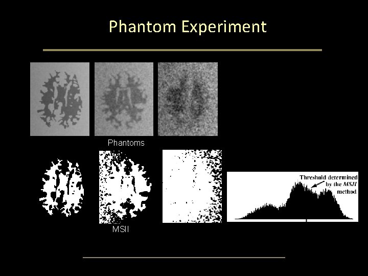 Phantom Experiment Phantoms MSII Phantom Experiment Phantoms MSII