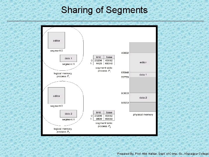 Sharing of Segments Prepared By, Prof. Alok Haldar, Dept. of Comp. Sc. , Kharagpur