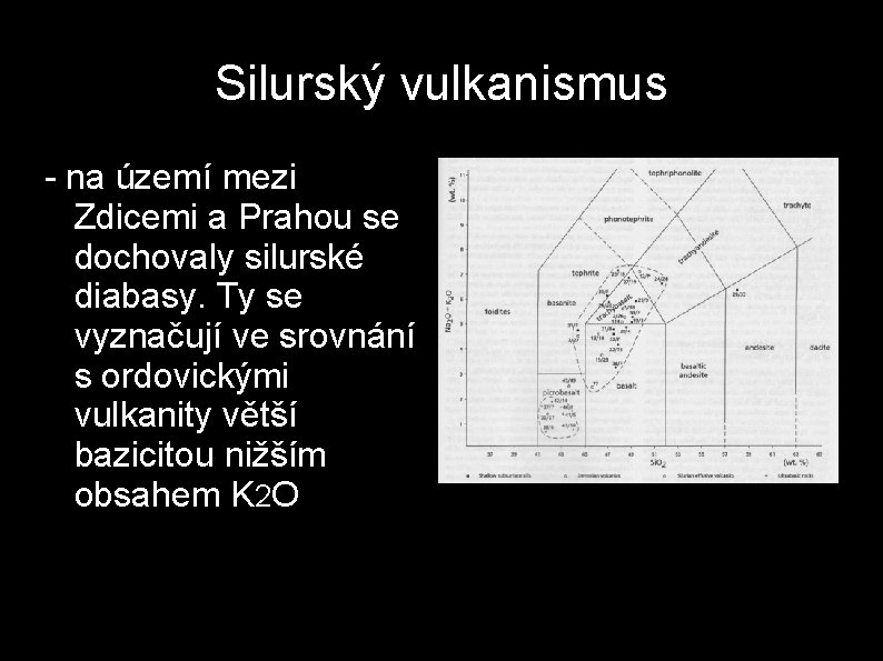 Silurský vulkanismus - na území mezi Zdicemi a Prahou se dochovaly silurské diabasy. Ty