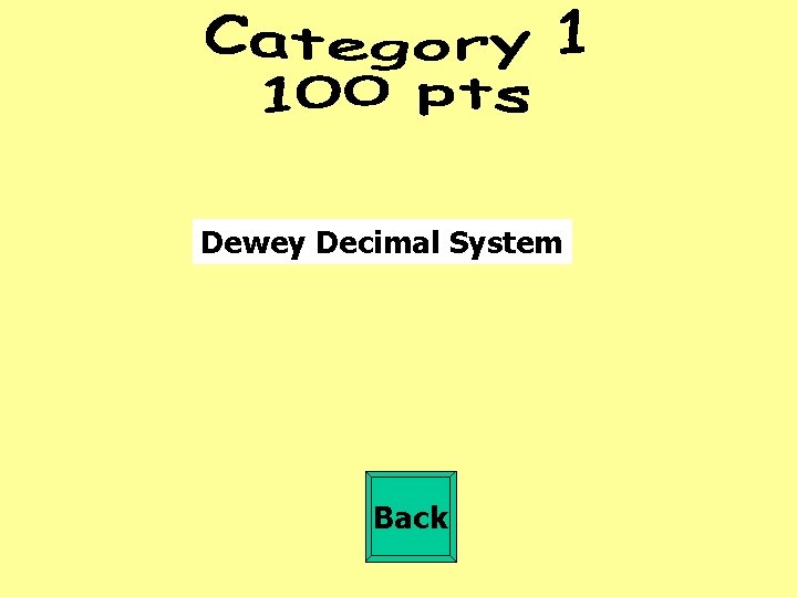 Dewey Decimal System Back 