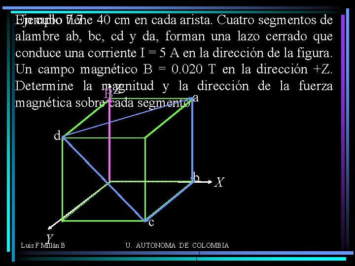 Un cubo 7. 7 tiene 40 cm en cada arista. Cuatro segmentos de Ejemplo