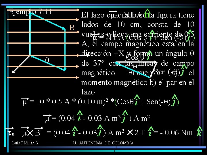 ^ Ejemplo 7. 11 El lazo cuadrado m = N I Adenla figura tiene