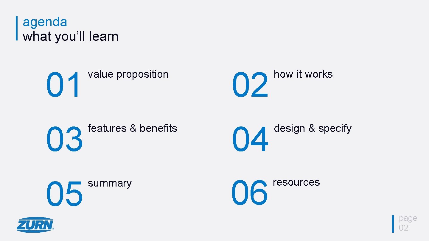 agenda what you’ll learn 01 value proposition 02 how it works 03 features &