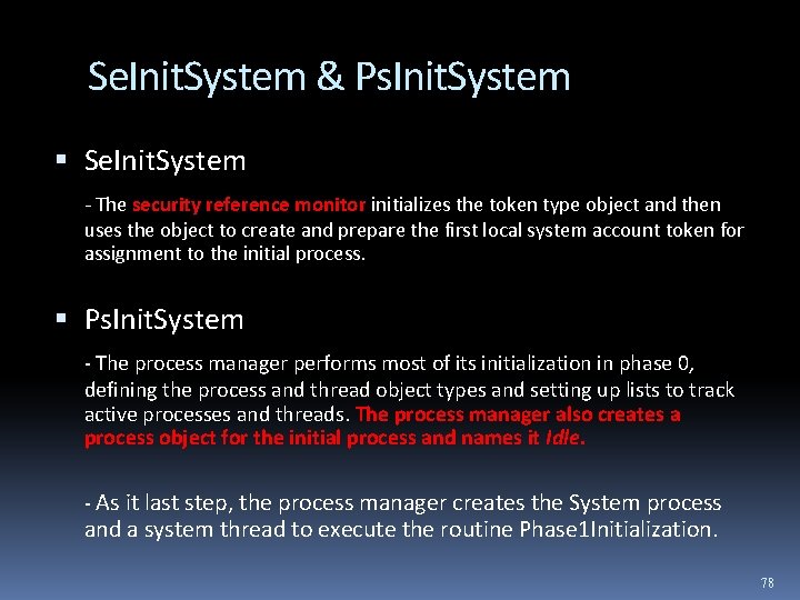 Se. Init. System & Ps. Init. System Se. Init. System - The security reference