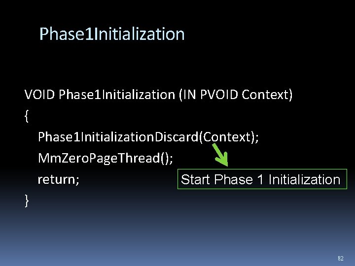 Phase 1 Initialization VOID Phase 1 Initialization (IN PVOID Context) { Phase 1 Initialization.