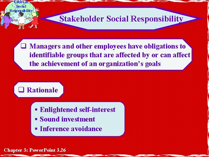 Ethics & Social Responsibility Stakeholder Social Responsibility q Managers and other employees have obligations