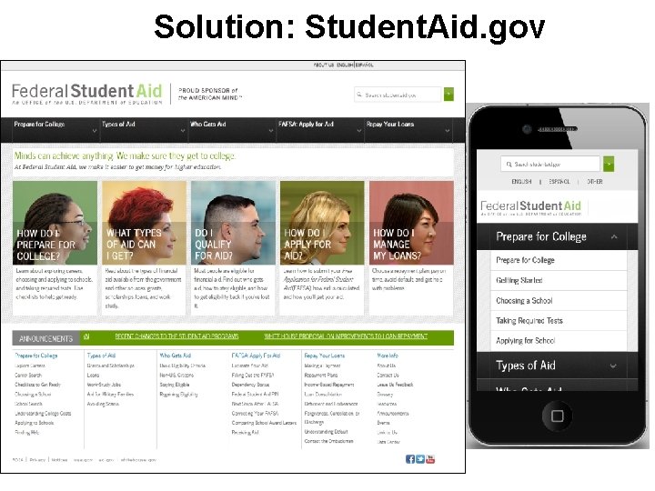 Solution: Student. Aid. gov 