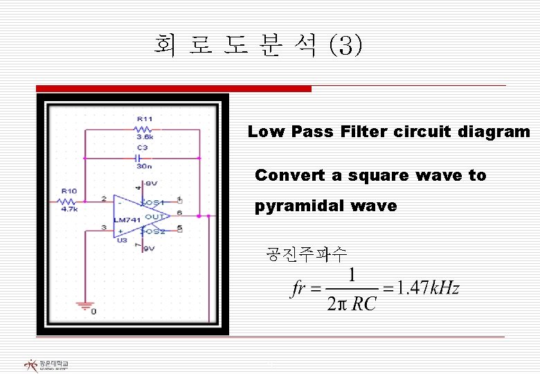 회 로 도 분 석 (3) Low Pass Filter circuit diagram Convert a square