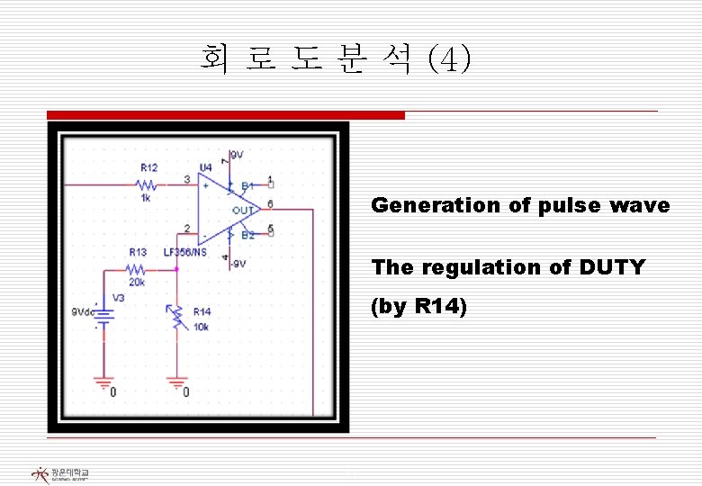 회 로 도 분 석 (4) Generation of pulse wave The regulation of DUTY