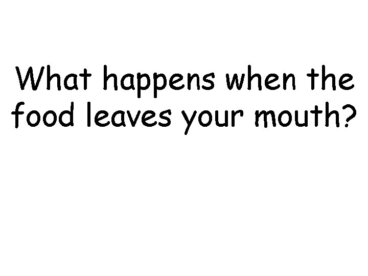 What happens when the food leaves your mouth? 
