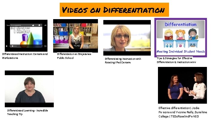 Videos on Differentiation Differentiated Instruction: Centers and Workstations Differentiated Learning - Incredible Teaching Tip