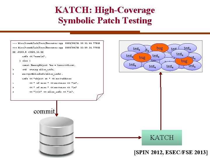 KATCH: High-Coverage Symbolic Patch Testing --- klee/trunk/lib/Core/Executor. cpp 2009/08/01 22: 31: 44 77819 +++