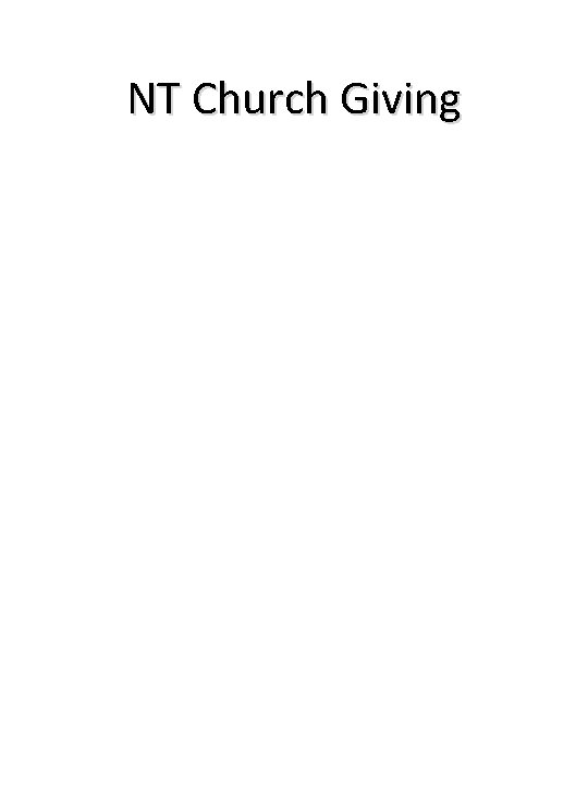 NT Church Giving 