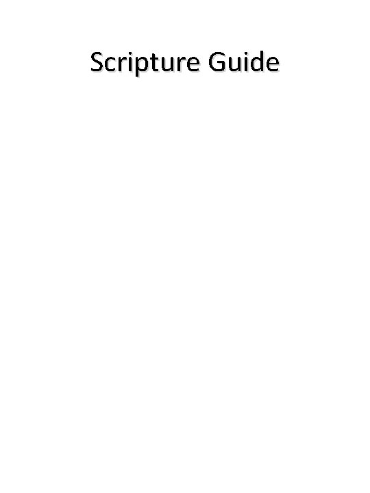 Scripture Guide 