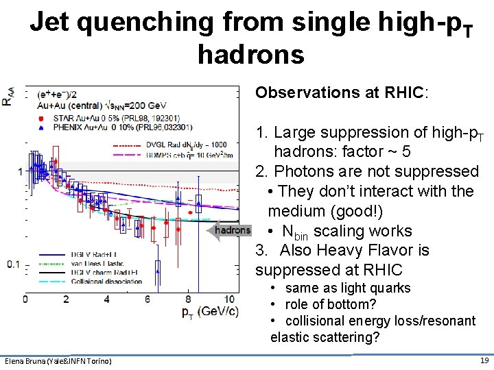 Jet quenching from single high-p. T hadrons Observations at RHIC: 1. Large suppression of