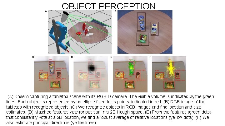 OBJECT PERCEPTION (A) Cosero capturing a tabletop scene with its RGB-D camera. The visible