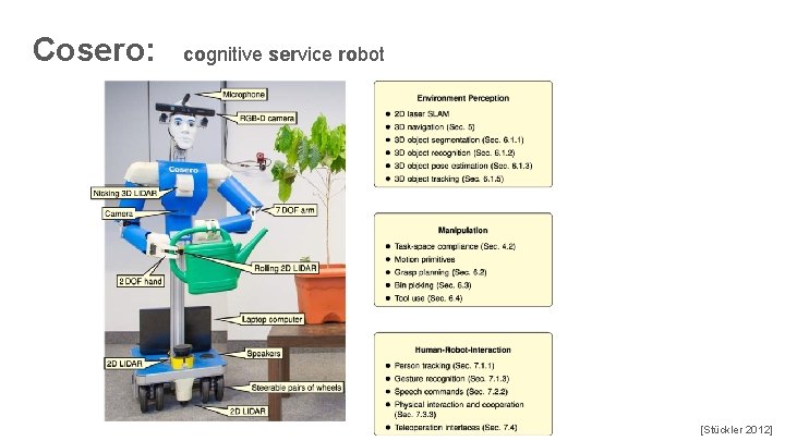 Cosero: cognitive service robot [Stückler 2012] 