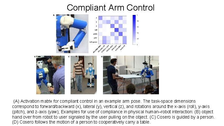 Compliant Arm Control (A) Activation matrix for compliant control in an example arm pose.